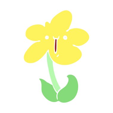 düz renk tarzı çizgi film çiçek