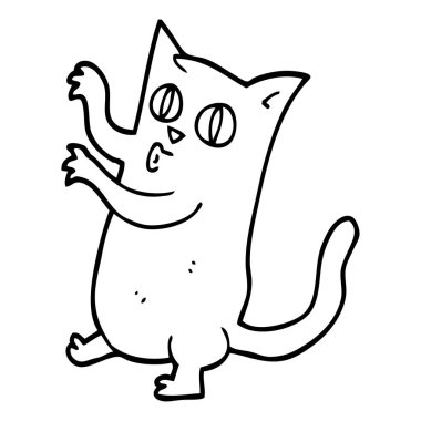 çizgi çizme çizgi film ürkütücü siyah kedi