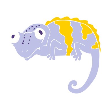 bukalemun düz renkli çizimi