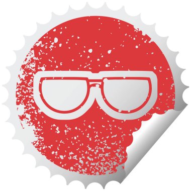 Gözlük sıkıntılı etiket grafik illüstrasyon simge