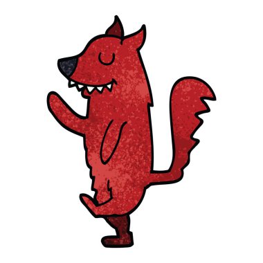 çizgi film doodle tilki yürüyüş