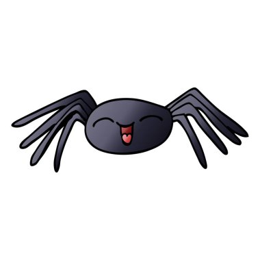 çizgi film doodle mutlu örümcek