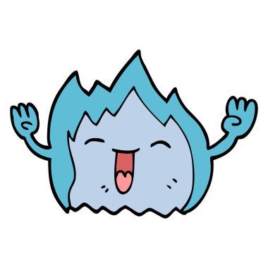 karikatür mutlu gaz alev doodle