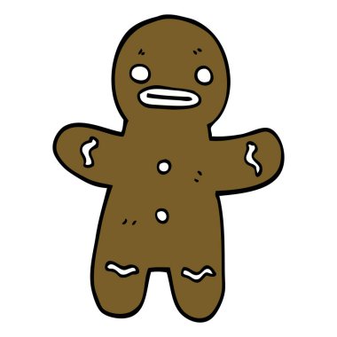 çizgi film doodle zencefilli kurabiye adam