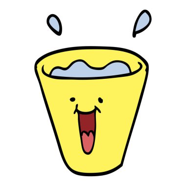 çizgi film doodle mutlu içecekler