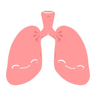 düz renk tarzı çizgi film akciğerler