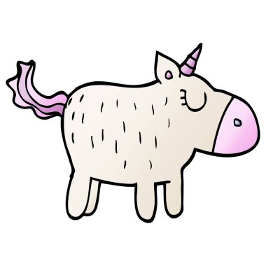 çizgi film doodle şirin tek boynuzlu at