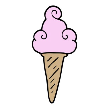 çizgi film doodle dondurma