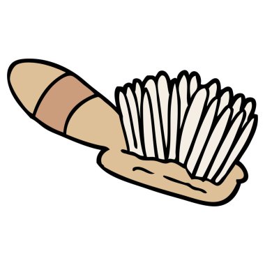 çizilmiş doodle tarzı çizgi film saç fırçası el