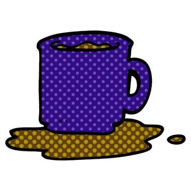 çizgi film doodle kahve bir fincan