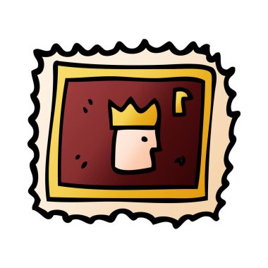 karton pul Kral vektör çizim