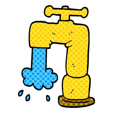 çizgi film doodle dökme musluk