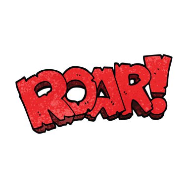 Doodle kükreme işareti karikatür