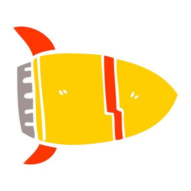 çizgi film doodle uzay roketi