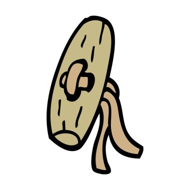 Doodle eski düğmesi illüstrasyon karikatür