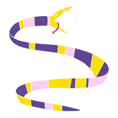 düz renk tarzı çizgi film zehirli yılan