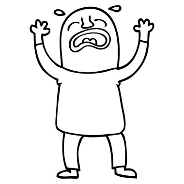 çizim karikatür ağlayan adam