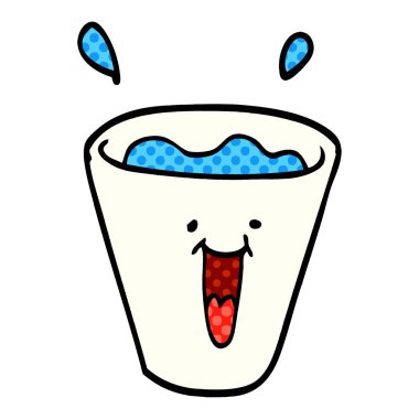 çizgi film doodle mutlu içecekler