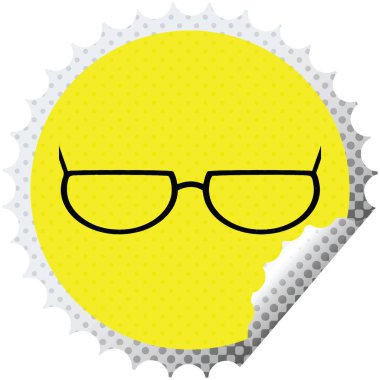 etiket damga yuvarlak gözlük grafik vektör çizim