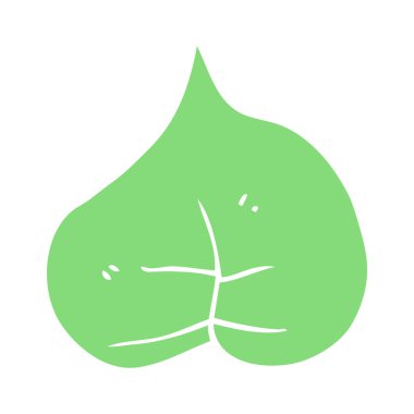 düz renk tarzı çizgi film yaprak