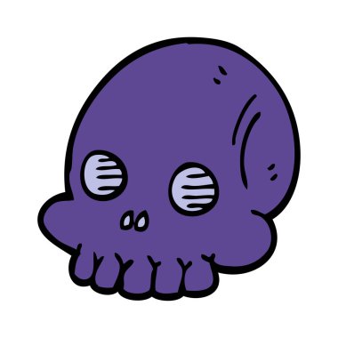 çizgi film doodle Cadılar Bayramı kafatası