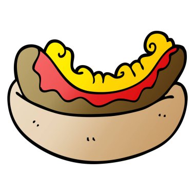 bir hotdog karikatür doodle