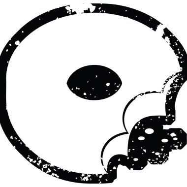 Sıkıntılı etkisi ısırıldı donut grafik vektör çizim simgesi