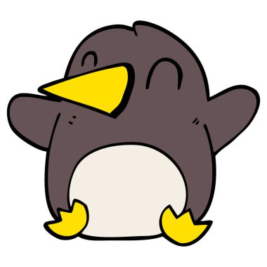 çizgi film dans eden penguen doodle