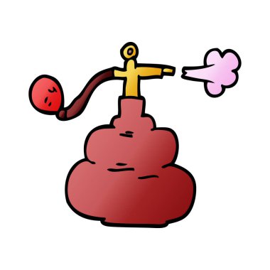 çizgi film doodle parfüm şişesi