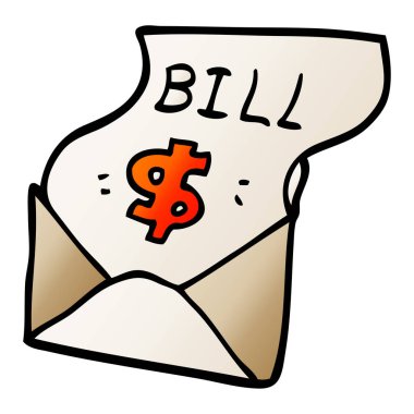 çizgi film doodle bill zarf içinde