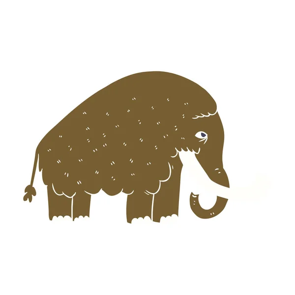 Flat Color Style Cartoon Mammoth — Stock Vector