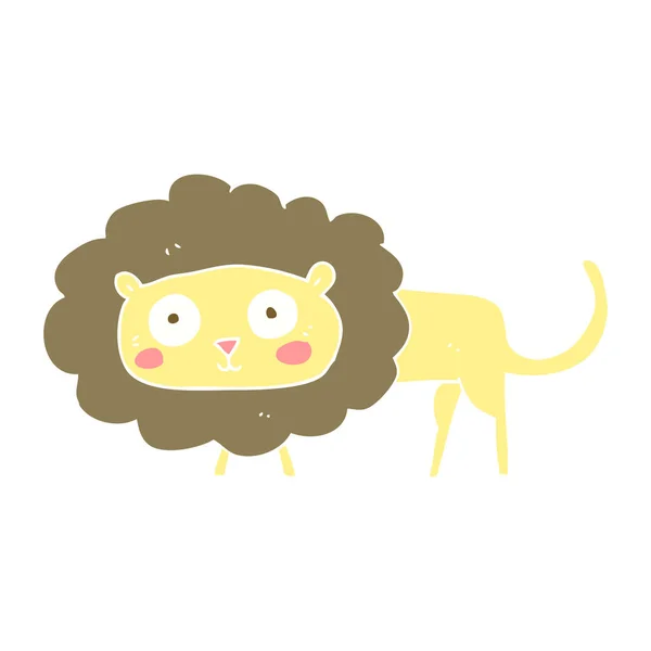 Illustration Couleur Plate Lion — Image vectorielle