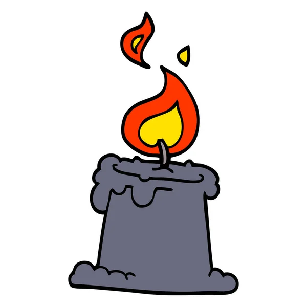 Cartoon Doodle Zapálil Svíčku — Stockový vektor
