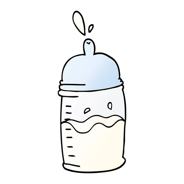 Karikatur Doodle Babyflasche — Stockvektor