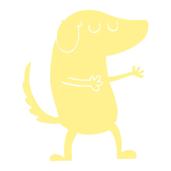 単色イラスト漫画幸せな犬 — ストックベクタ