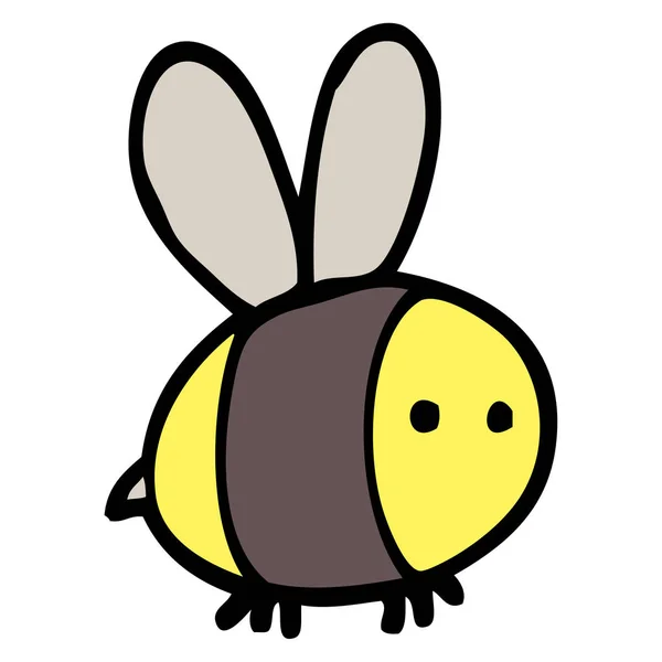 手绘涂鸦风格的卡通蜜蜂 — 图库矢量图片