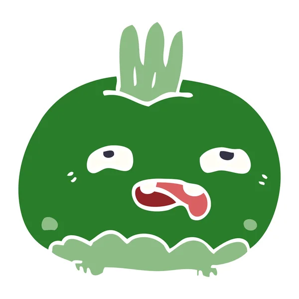 Kartun Doodle Happy Root Vegetable - Stok Vektor