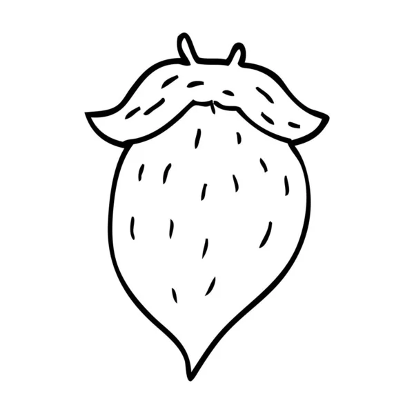 Line Drawing Cartoon Beard — Stock Vector