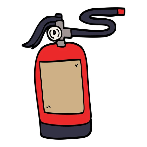 Caricatura Doodle Extintor Incendios — Vector de stock