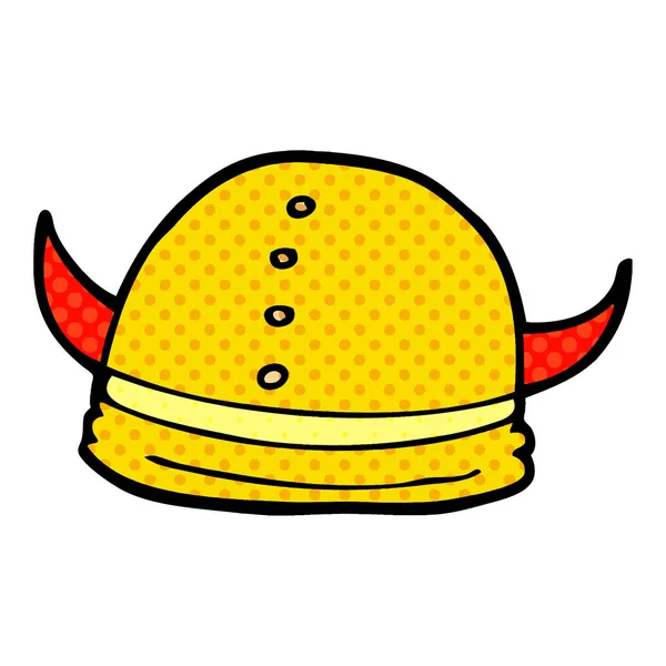 Cartoon Doodle Viking Helm — Stockvector