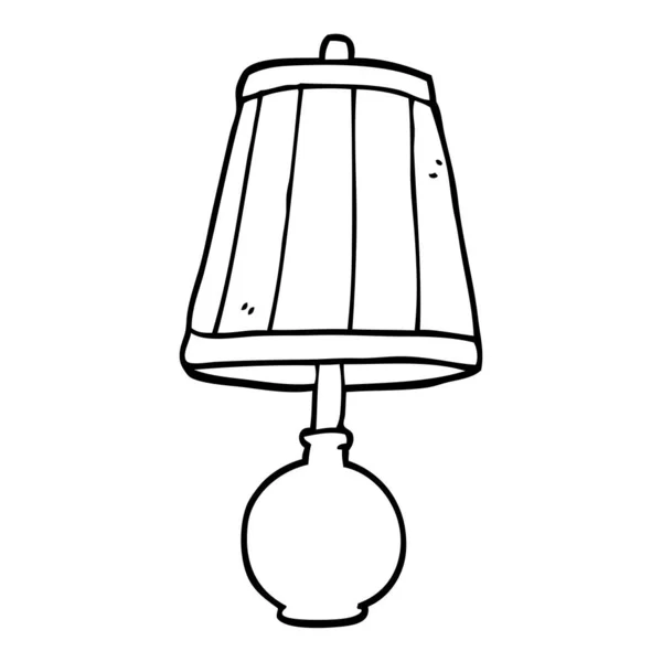 線画漫画テーブル ランプ — ストックベクタ