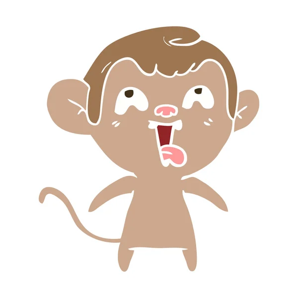 クレイジー単色スタイル漫画猿 — ストックベクタ
