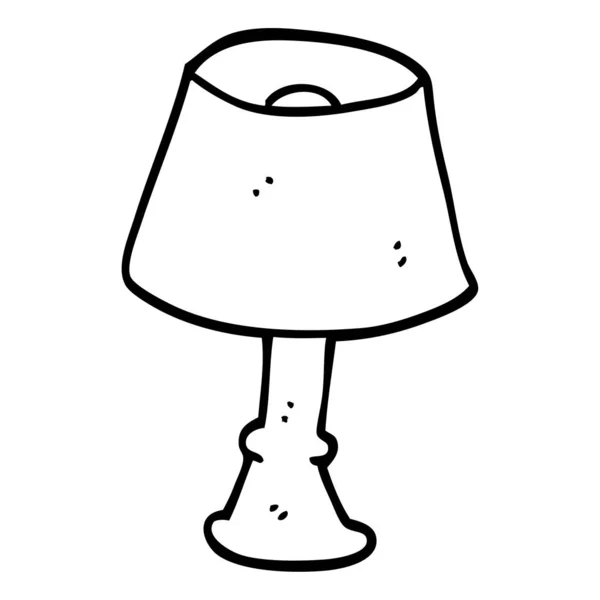 Dessin Ligne Dessin Animé Lampe Régulière — Image vectorielle