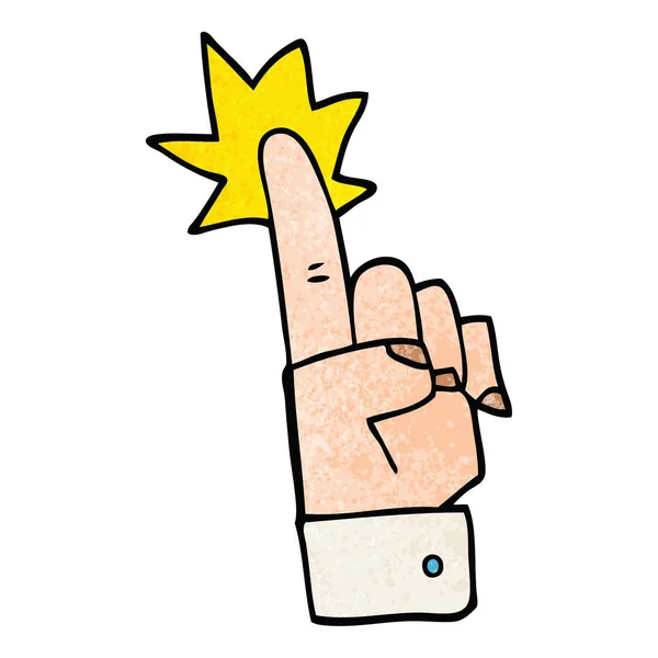 Cartoon Doodle Pointing Hand — Stock Vector