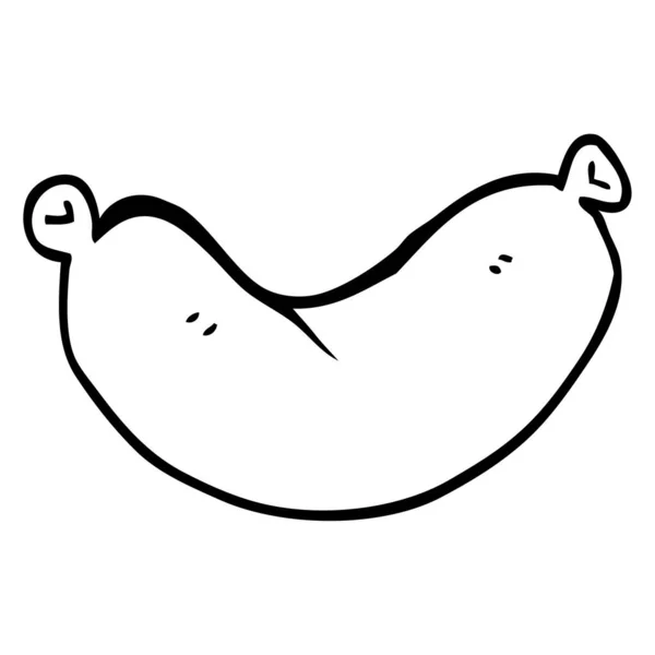 Linha Desenho Salsicha Desenhos Animados —  Vetores de Stock