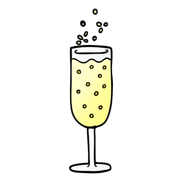 Cartoon Doodle Champagne Fluit — Stockvector