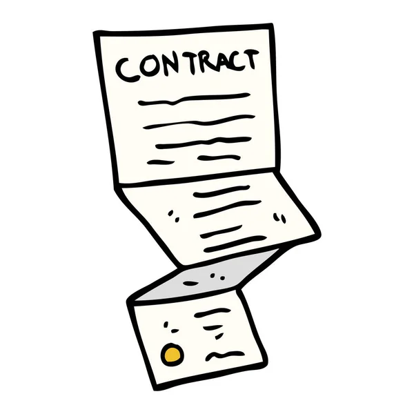 Kreskówka Doodle Długi Kontrakt — Wektor stockowy