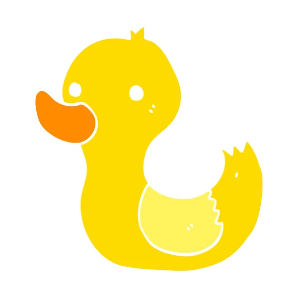 Flat Color Style Cartoon Duck — Stock Vector