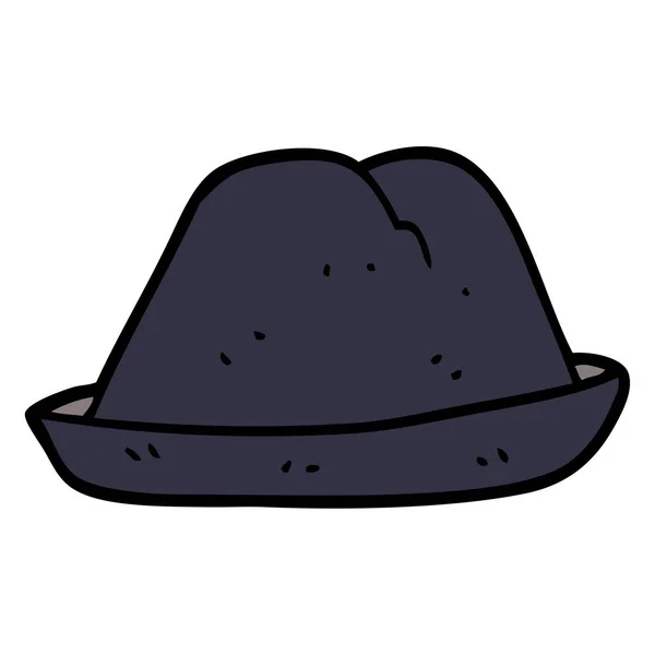 Cartoon Doodle Hatt Isolerad Vit Bakgrund — Stock vektor