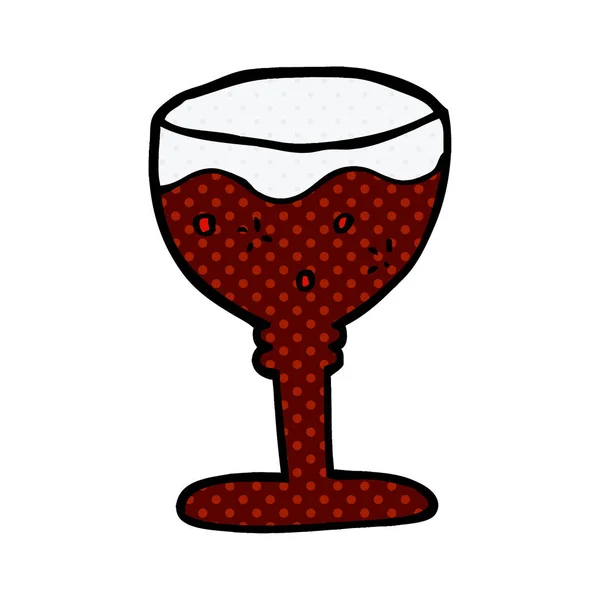 Cartoon Doodle Glas Rotwein — Stockvektor